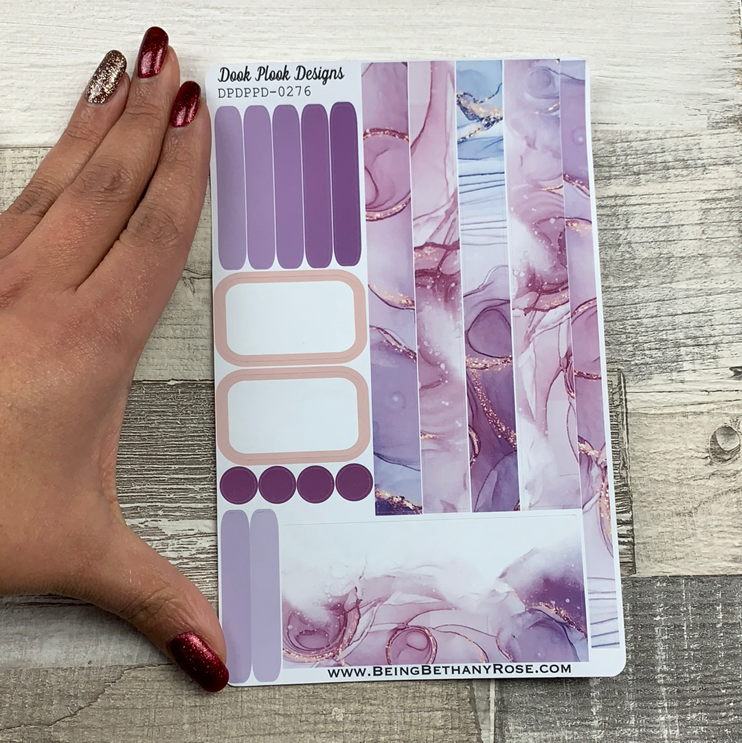 (0276) Passion Planner Daily stickers - Purple Glitter Swirl