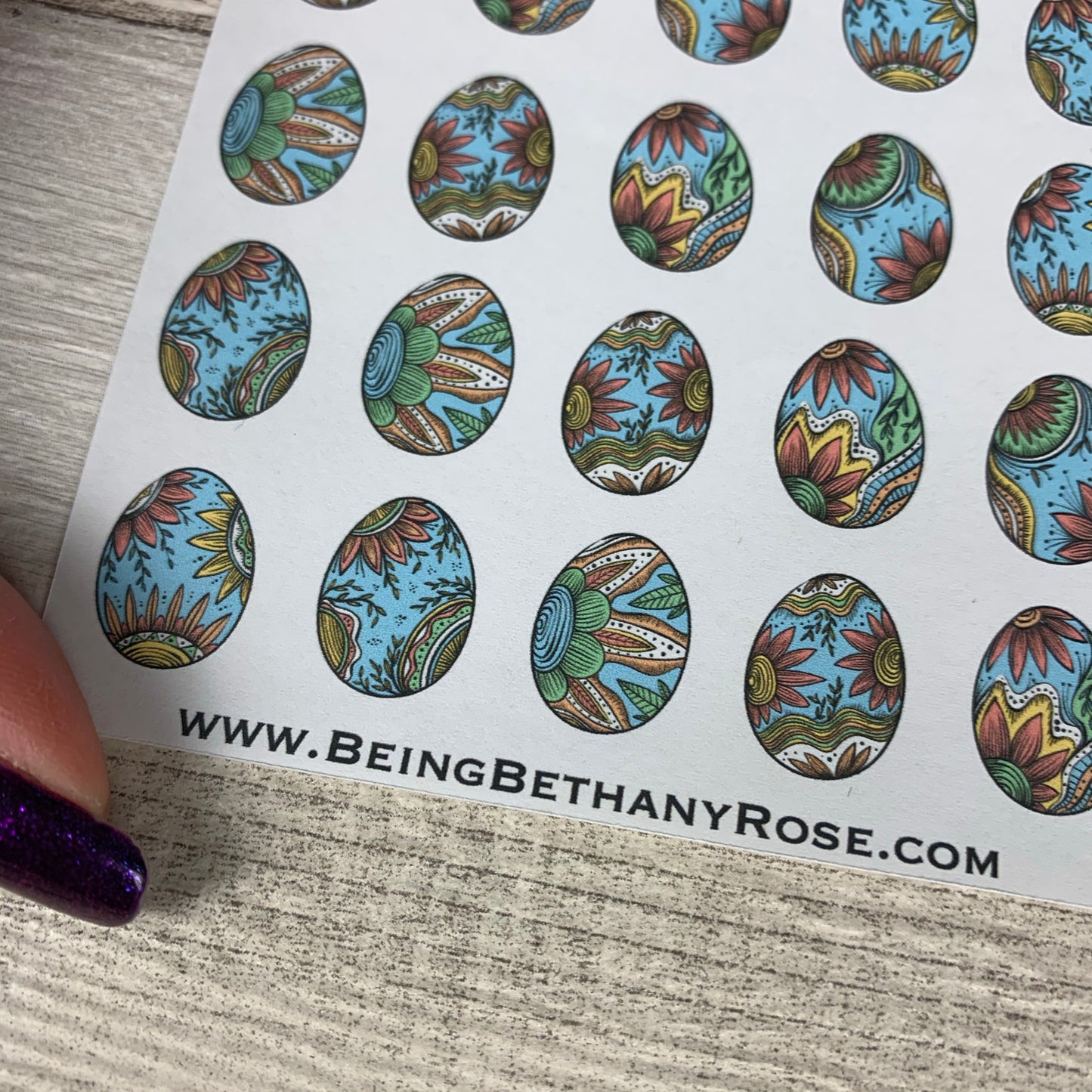 Patterned Easter egg stickers (DPD1607)