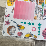 (0438) Passion Planner Daily Wave stickers - Pineapple and coconut