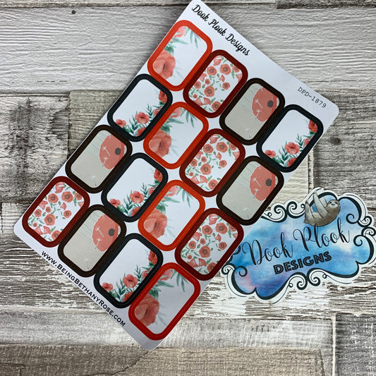 Poppy half box stickers (DPD1879)