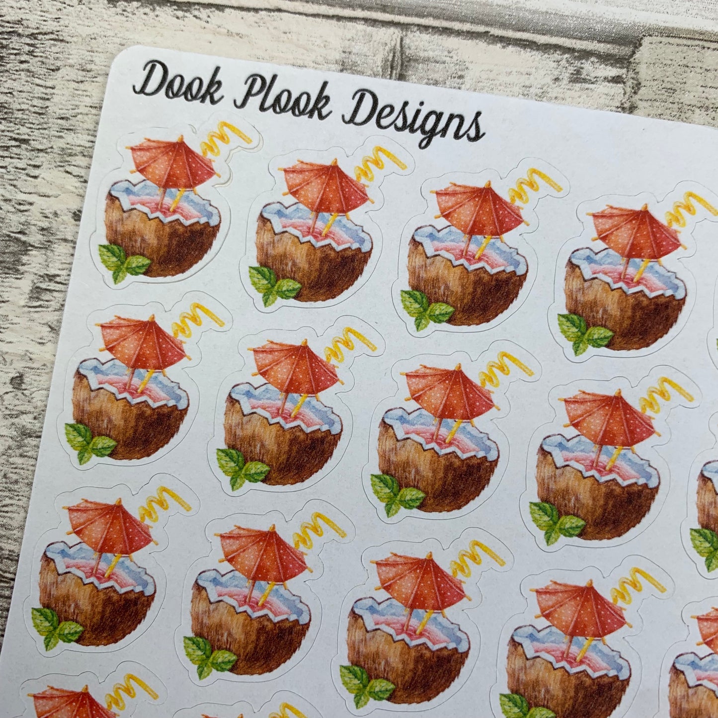 Holiday Tropical Coconut stickers (DPD1331)
