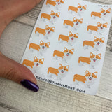 Corgi stickers for Erin Condren, Plum Paper, Filofax, Kikki K (DPD533)