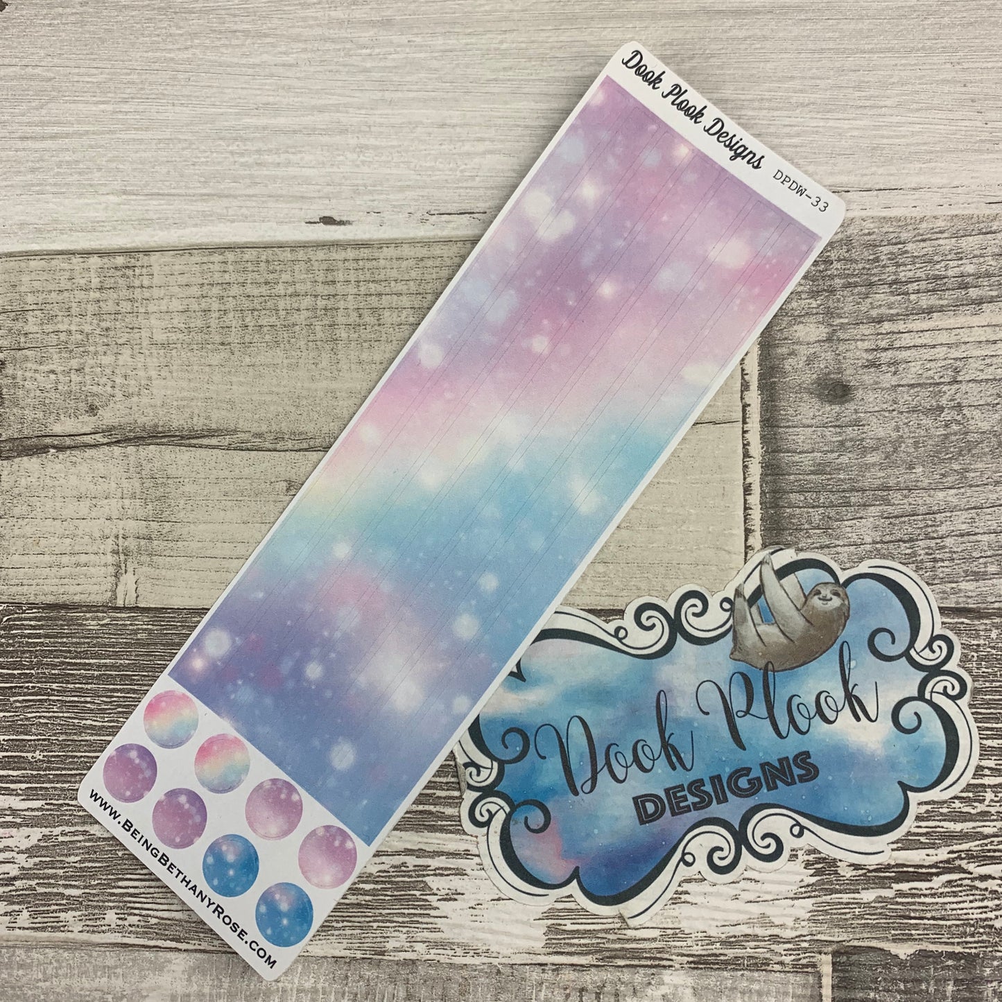 Passion Planner Hour Cover up / Washi strip stickers Unicorn Galaxy (DPDW-33)