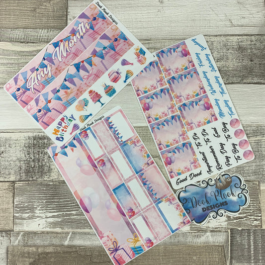 Birthday Month Monthly View Kit for the Erin Condren Planners