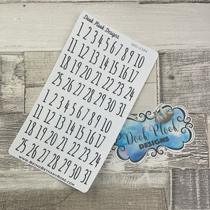 Large Date Number stickers (DPD2384)