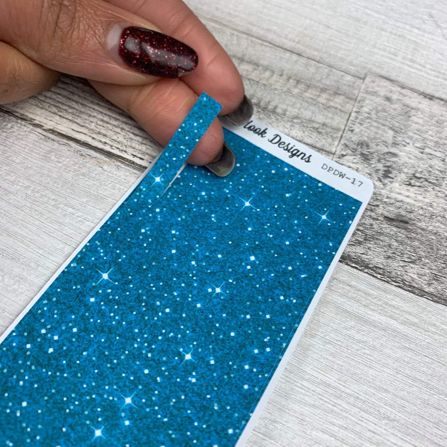 Passion Planner Hour Cover up / Washi strip stickers Blue Glitter (DPDW-17)