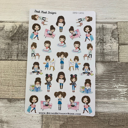 Mixed character White Woman Stickers (DPD1451)
