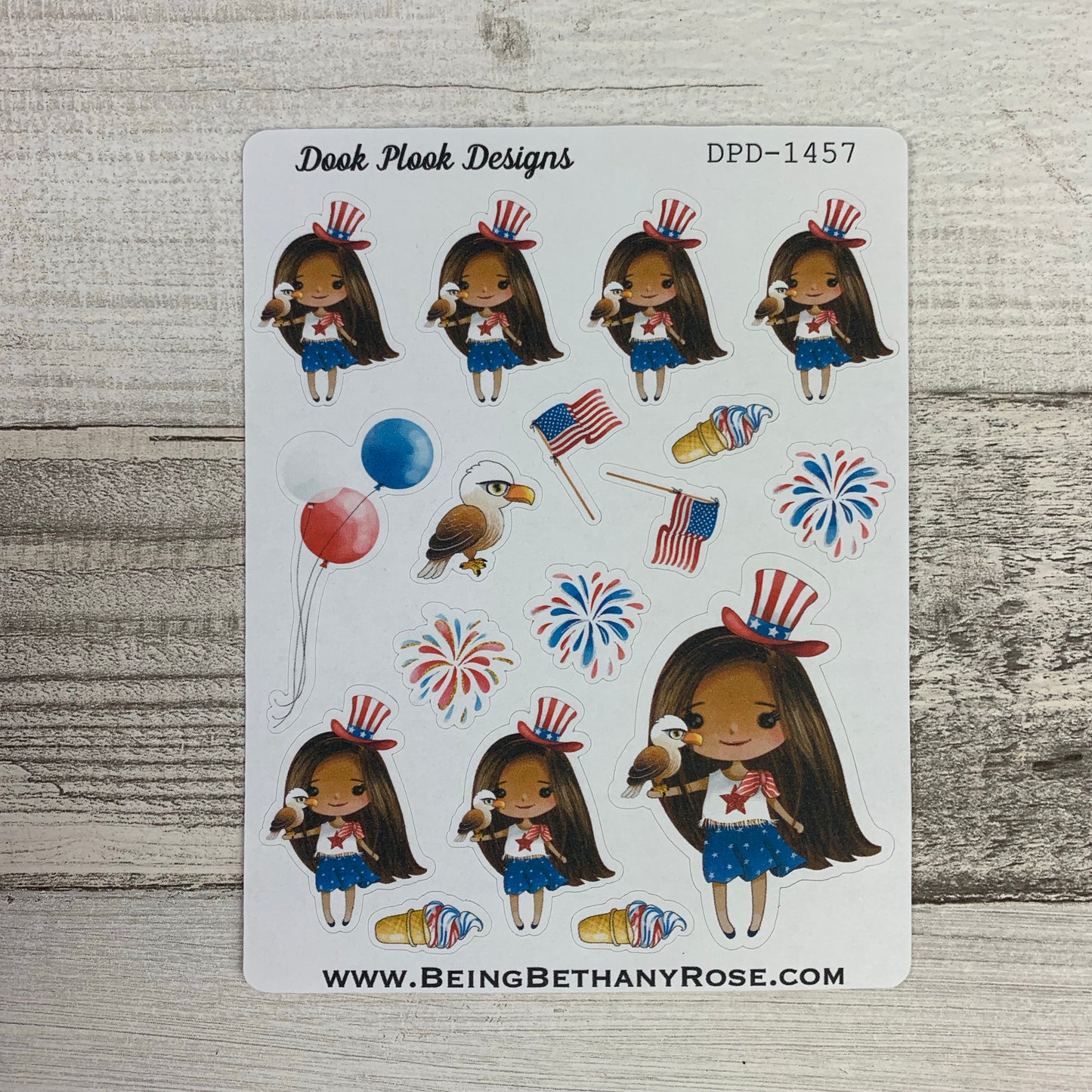 American Girl July 4th stickers (DPD1457)