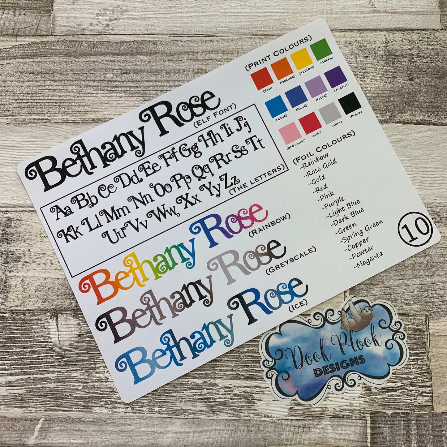 Personalised name stickers for planners (Matte or Gloss, 28 different colours) 0010-Elf