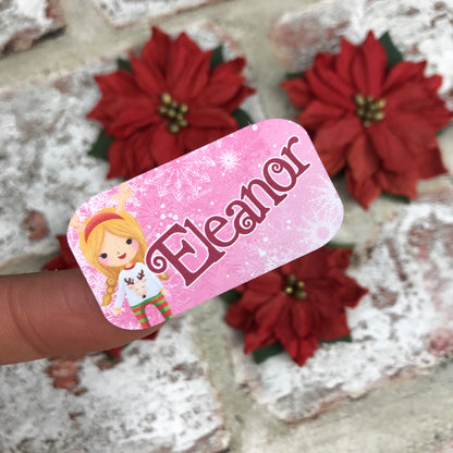 Personalised kids / adults Christmas Present Labels. (15 Blonde Girl)