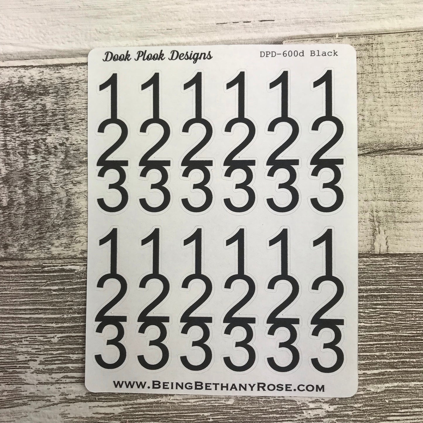 Number list 123 stickers (DPD600)