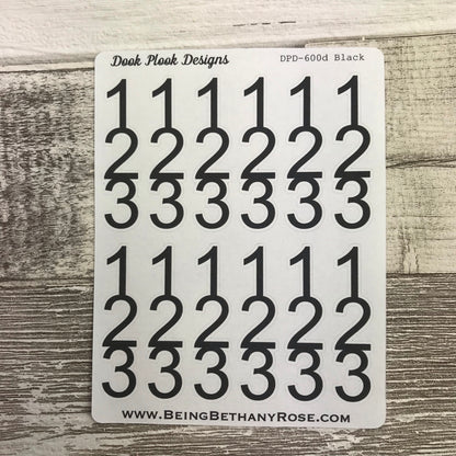 Number list 123 stickers (DPD600)