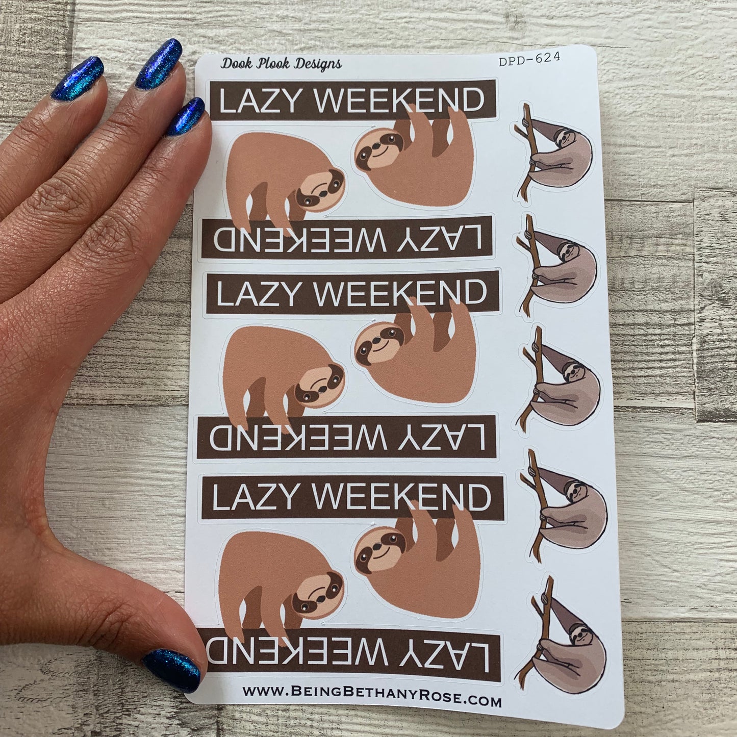 Sloth lazy weekend stickers (DPD624)