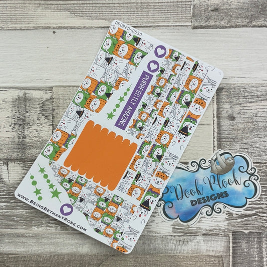 (0550) Passion Planner Daily Wave stickers - Halloween Cats