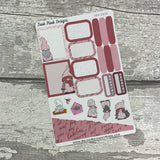 Pink Paige (Love Letters) Boxes Journal planner stickers (DPD2856)