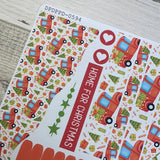 (0594) Passion Planner Daily Wave stickers - Red Truck