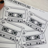 Music / Song of the month / Year Mix Tape - Bullet Journal Style Tracker sticker (BNW-0037)