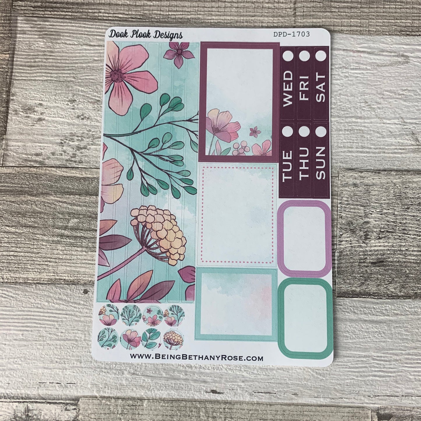 Pretty Floral Passion Planner Week Kit (DPD1703)