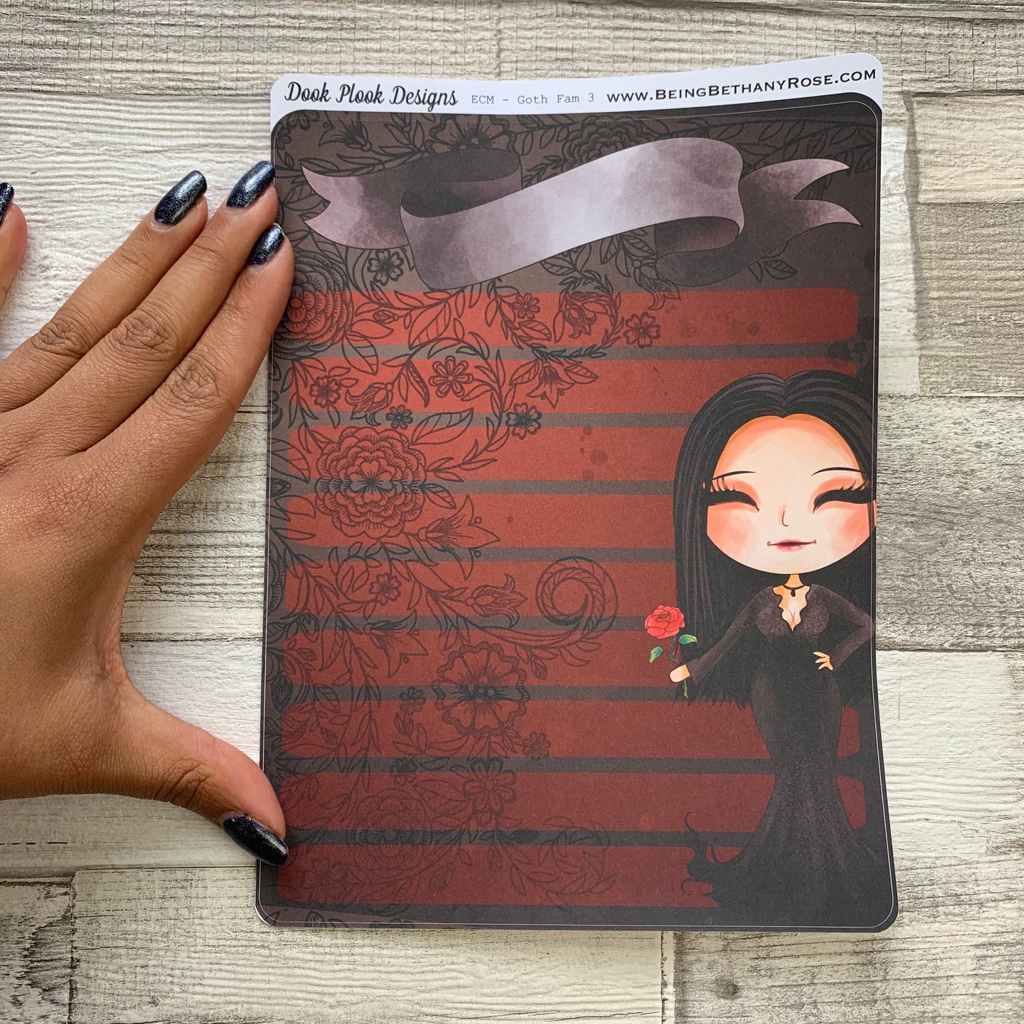 Erin Condren Month Note Pages (Goth Family)