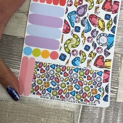 (0308) Passion Planner Daily stickers - jewels