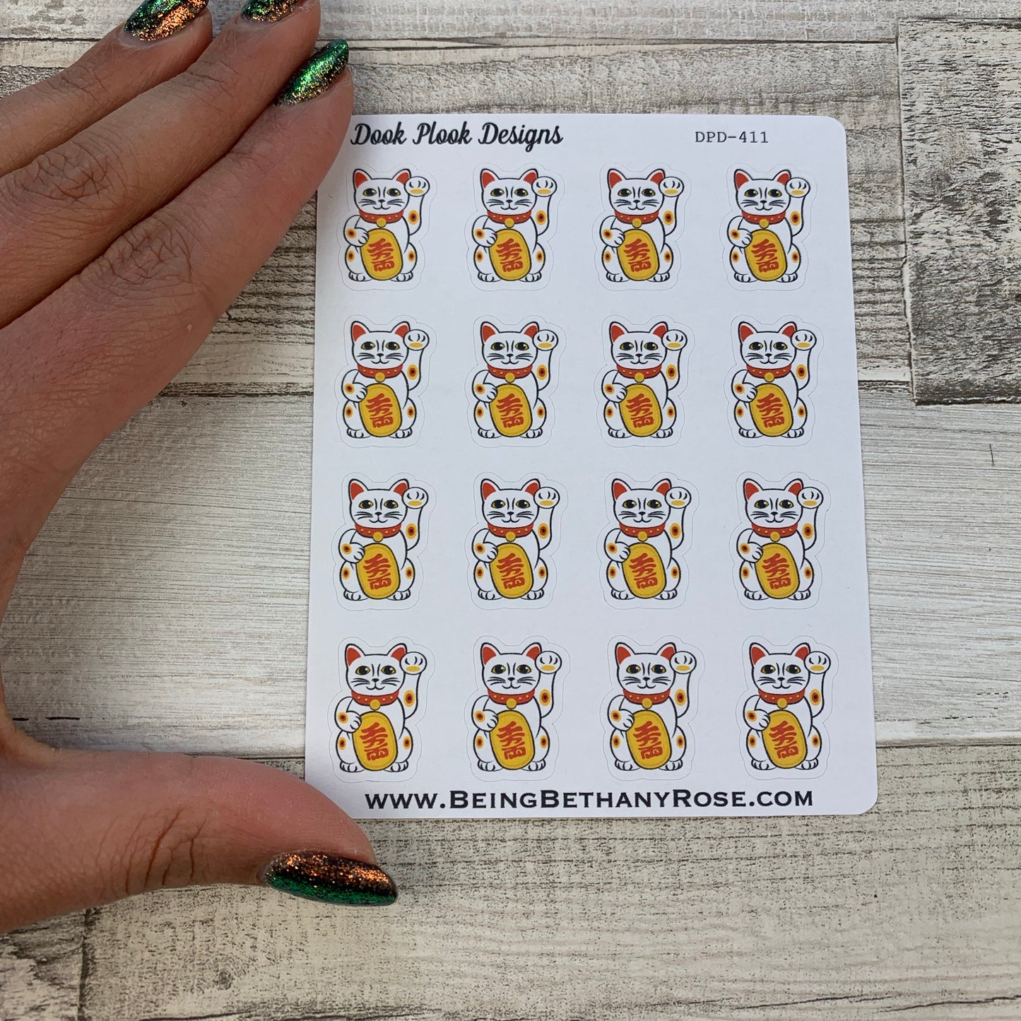 Lucky waving cat stickers (DPD411)