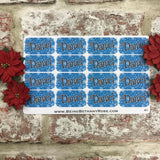 Personalised kids / adults Christmas Present Labels. (41 Blue snowflakes)