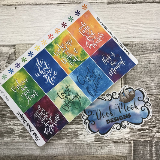 Brightly coloured quote (full) boxes for Erin Condren vertical  (DPD1301)