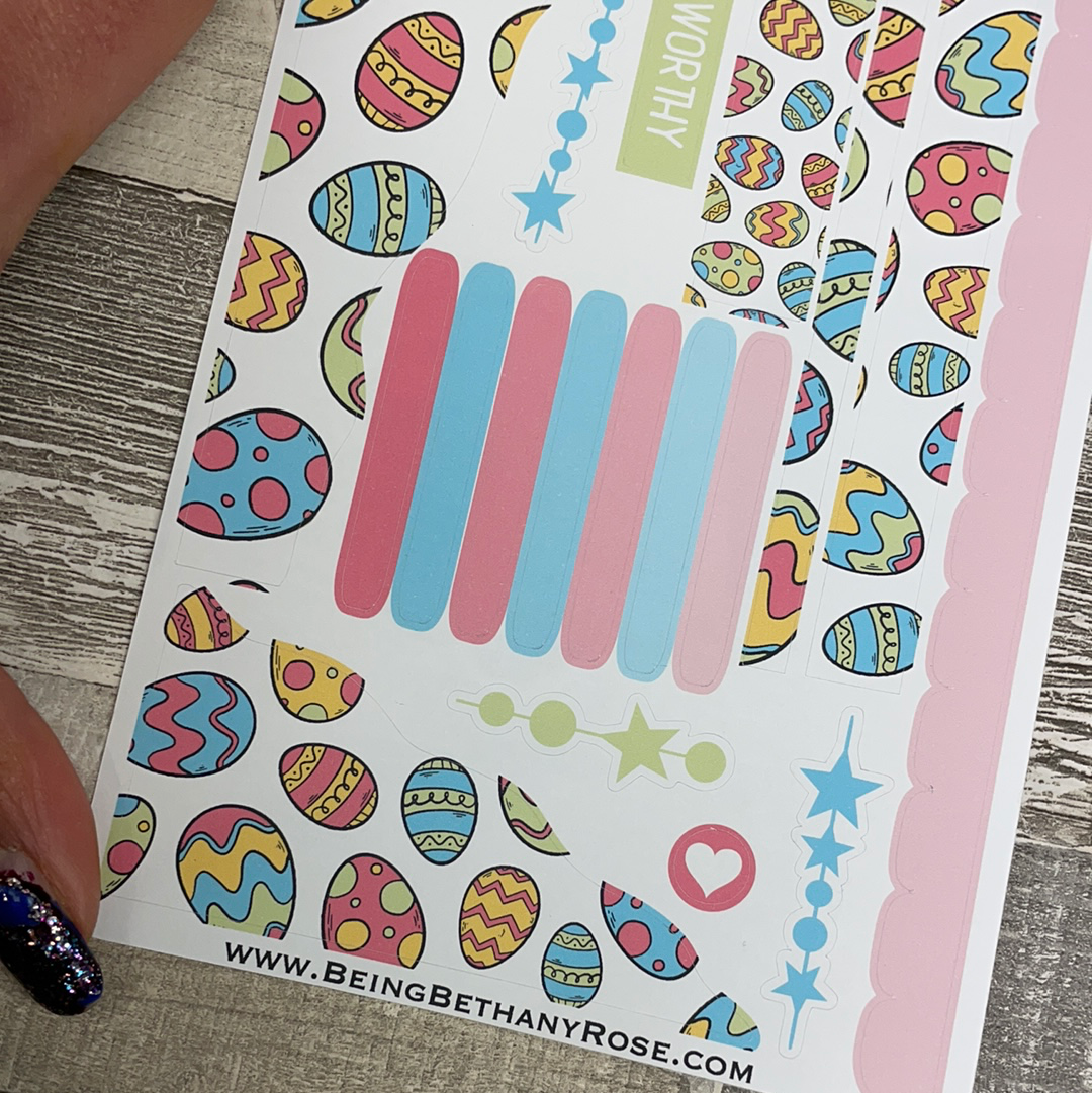 (0362) Passion Planner Daily Wave stickers - Easter Eggs