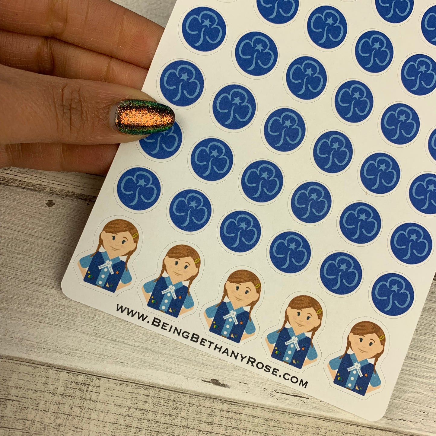 Girl Guide stickers for Erin Condren, Plum Paper, Filofax, Kikki K (DPD287)