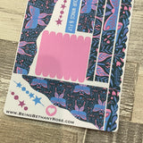 (0510) Passion Planner Daily Wave stickers - midnight butterfles
