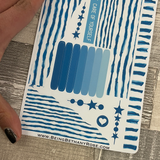(0402) Passion Planner Daily Wave stickers - Blue Lines