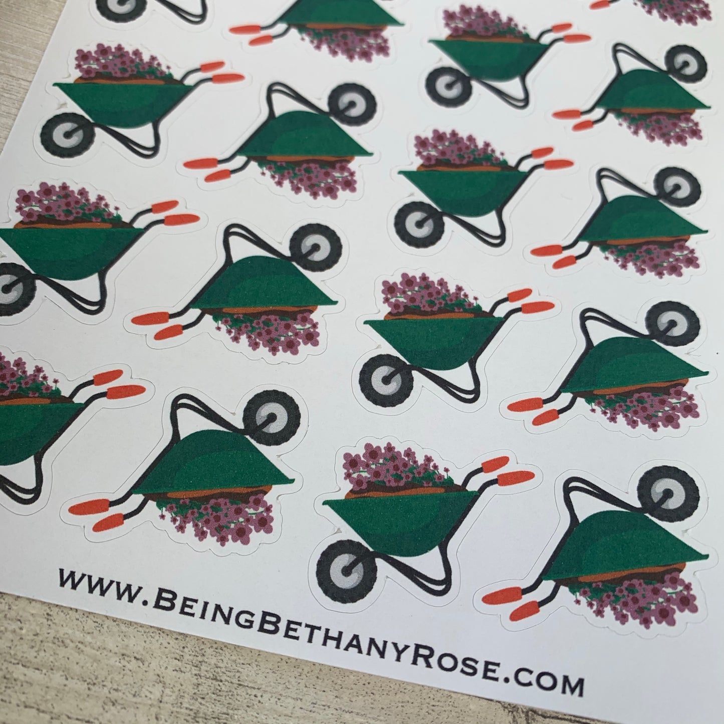 Wheelbarrow / Gardening stickers  (DPD140)