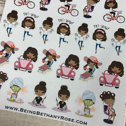 Mixed character Black Woman Stickers (DPD1408)