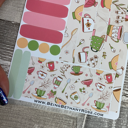 (0313) Passion Planner Daily stickers - tea time