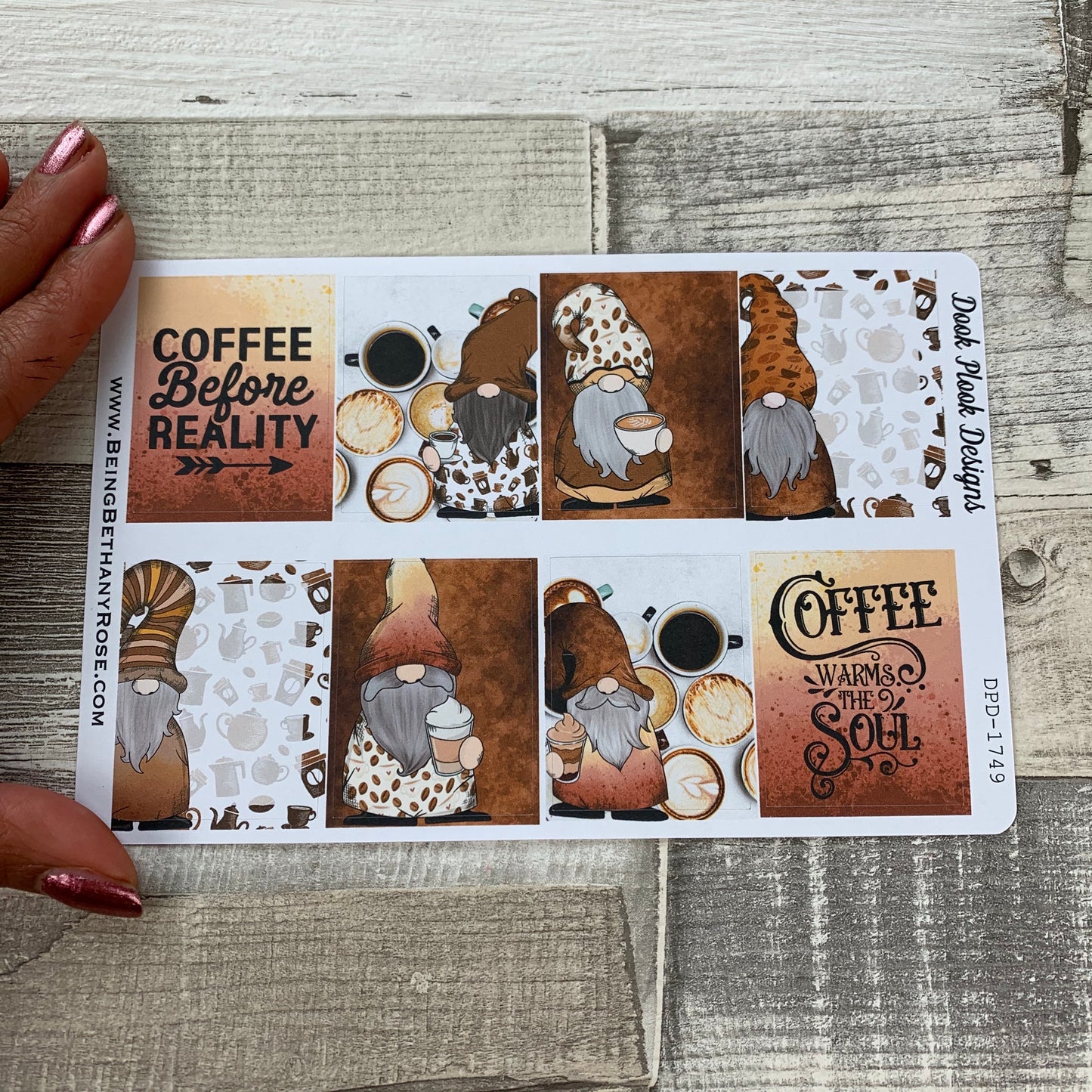Coffee Gonk full box stickers for Erin Condren (DPD1749)