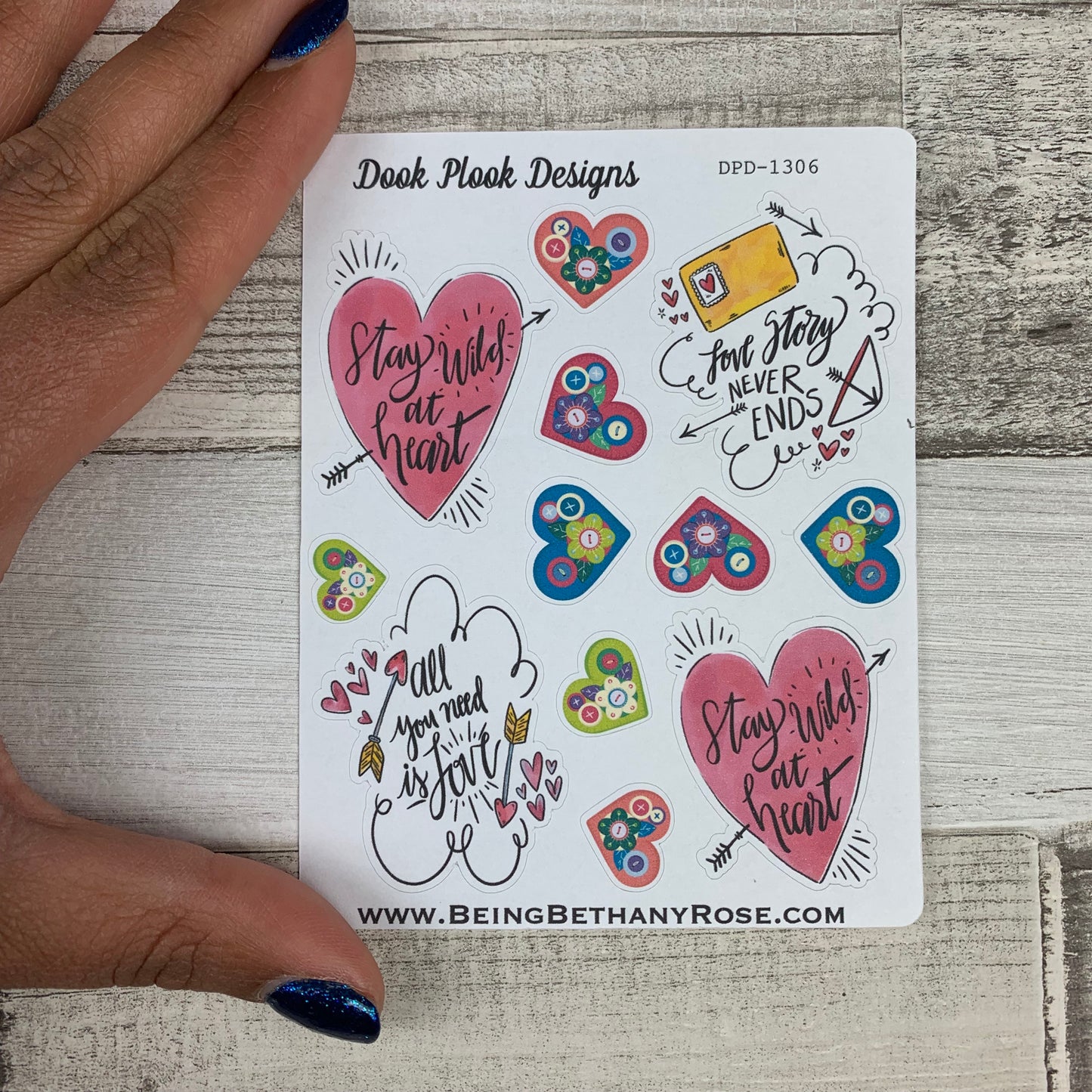 Love quotes and hearts stickers (DPD1306)