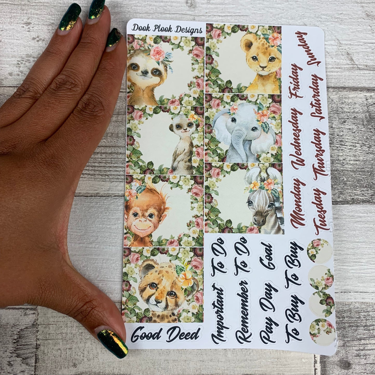 Watercolour Animal (can change month) Monthly View Kit for the Erin Condren Planners