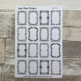 Black and White Flower Half Box stickers (DPD872)