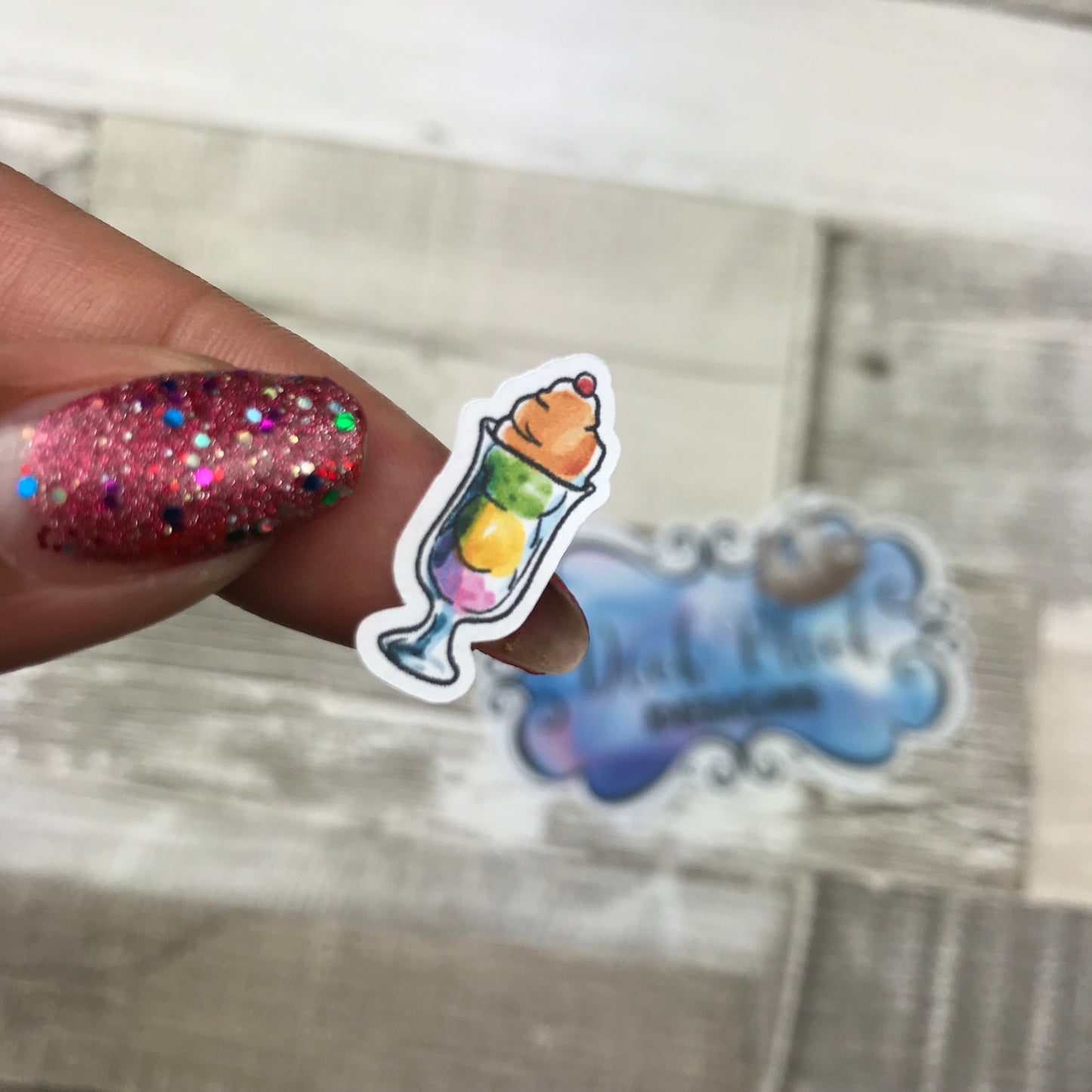 Watercolour ice cream stickers(DPD638)