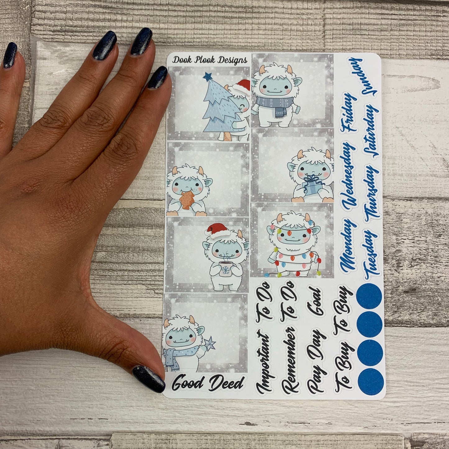 Yeti (winter) Monthly View Kit (can change month) for the Erin Condren Planners
