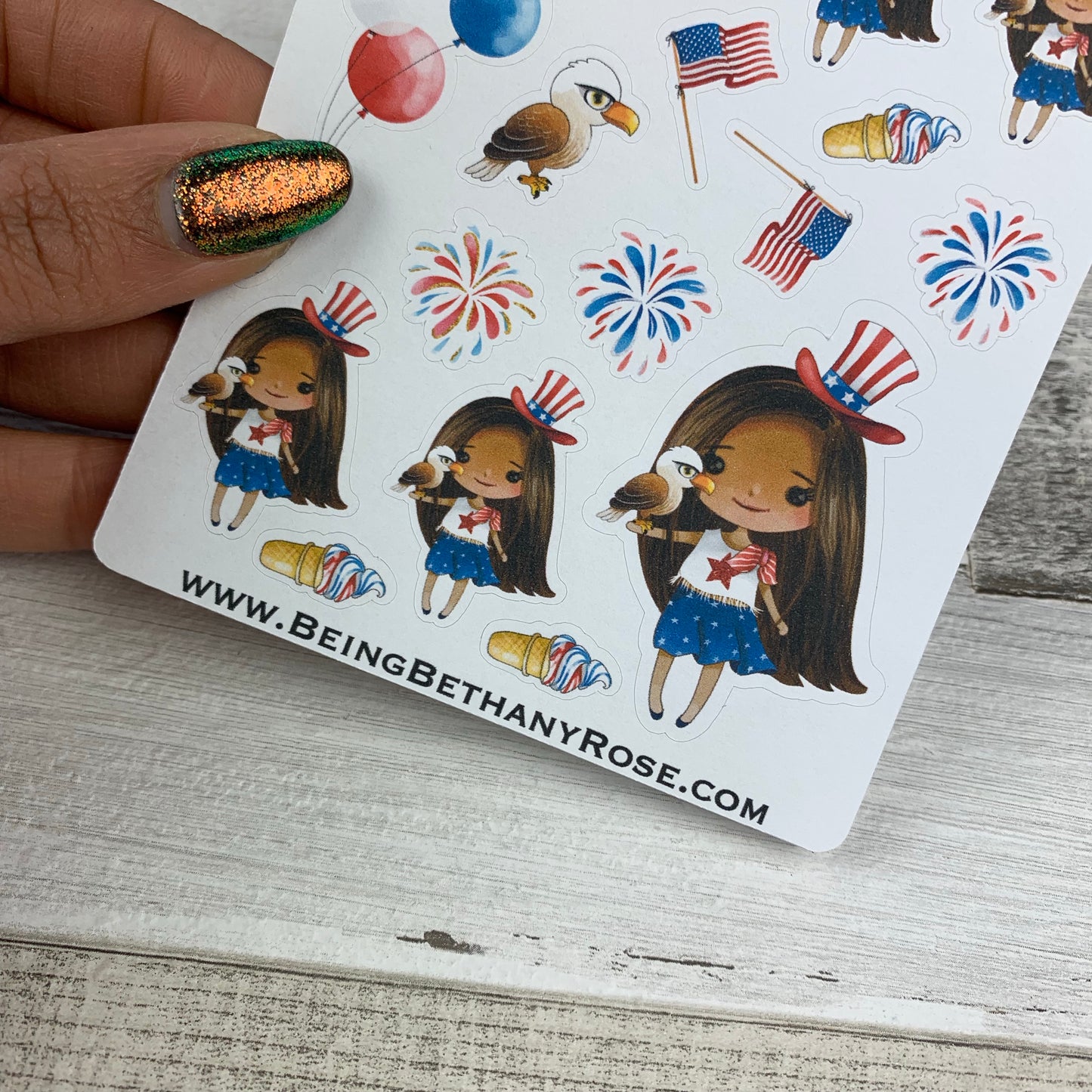 American Girl July 4th stickers (DPD1457)