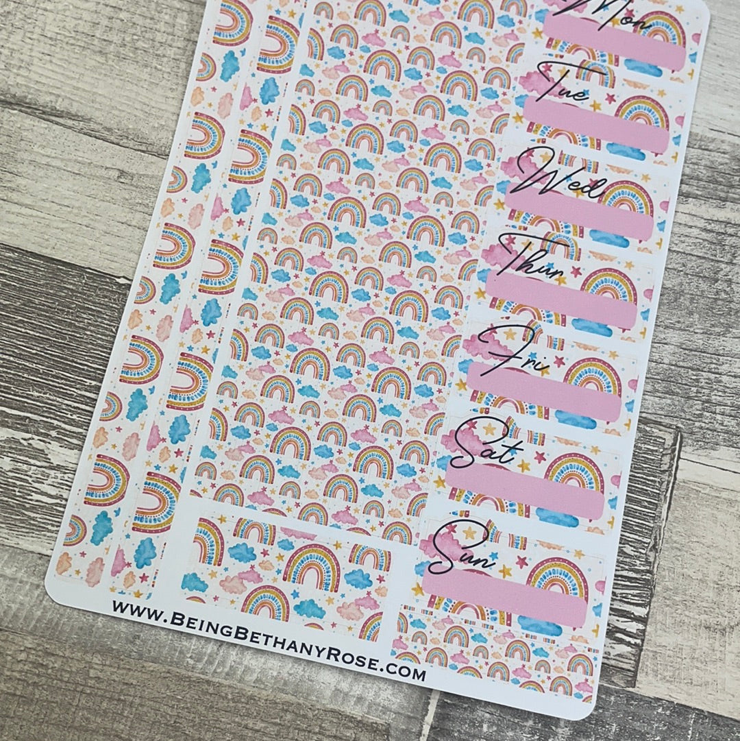 One sheet week medium passion planner stickers - Delta's Rainbow (DPD2292)