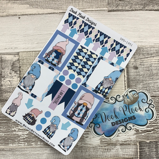 Argyle Blue Gonk functional stickers  (DPD1951)
