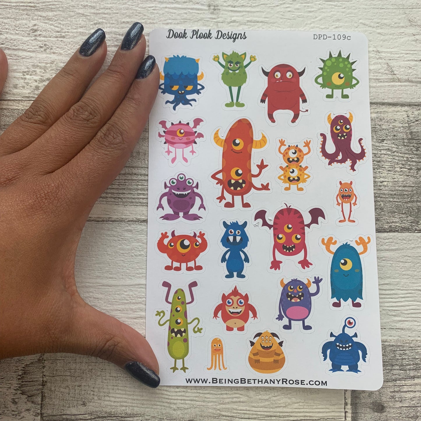 Monster stickers for Erin Condren, Plum Paper, Filofax, Kikki K (DPD109c)