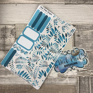 (0102) Passion Planner Daily stickers - Blue Leaf