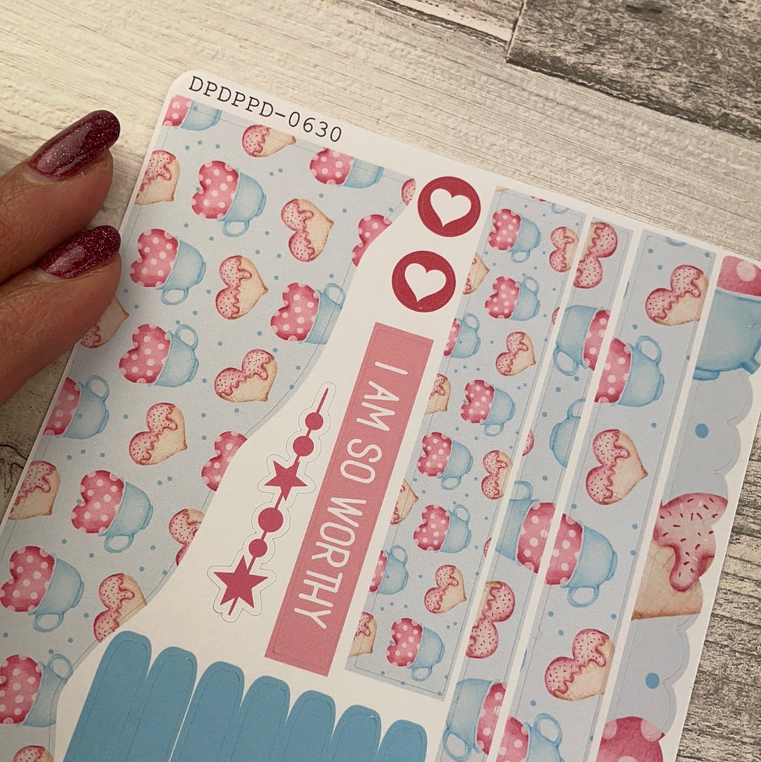 (0630) Passion Planner Daily Wave stickers - Valentines I am So Worthy