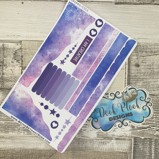 (0353) Passion Planner Daily Wave stickers -  Purple Creative