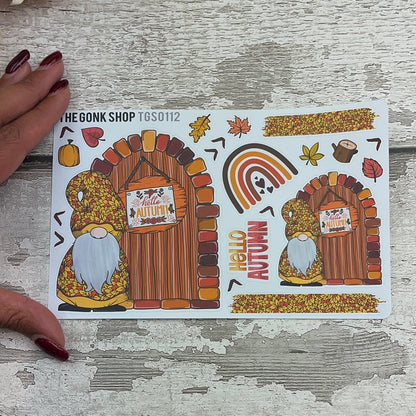 Hello Autumn Gnorman Gonk Door Stickers (TGS0112)