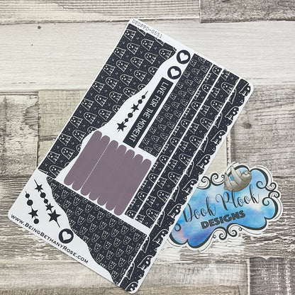 (0551) Passion Planner Daily Wave stickers - B&W Ghosts