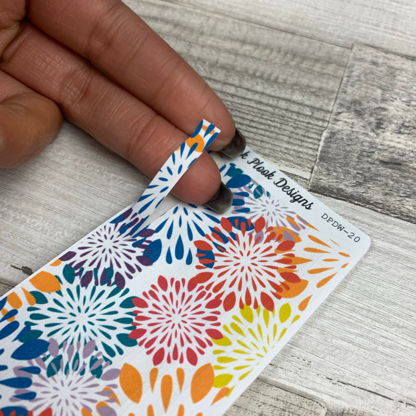 Passion Planner Hour Cover up / Washi strip stickers Bright Petals (DPDW-20)